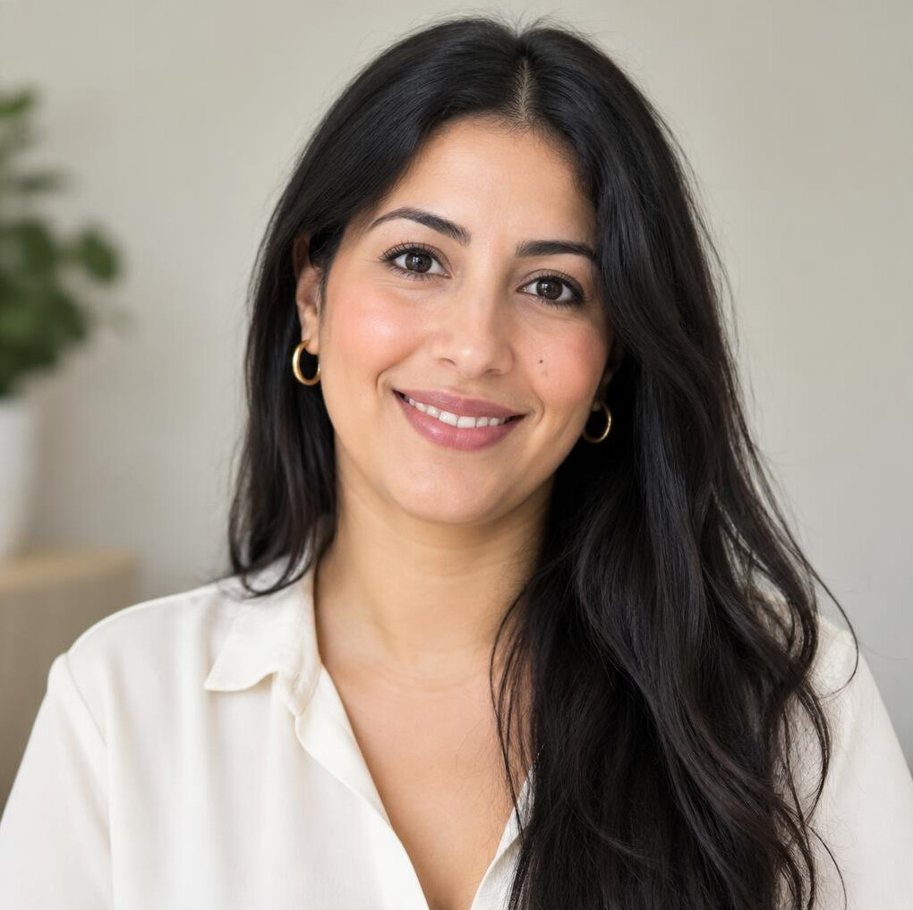 Portrait of a young businesswoman with long hair